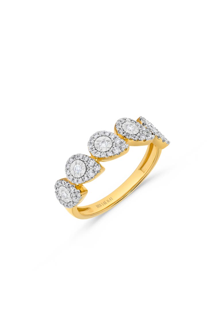 Pear-Shaped Miracle Diamond Stack Ring in 14K Two Tone Gold, Main, color, 14K Two-Tone Gold