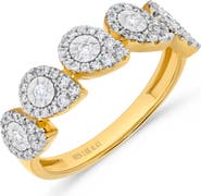 Ancona Fine Jewelry Pear-Shaped Miracle Diamond Stack Ring in 14K Two Tone Gold