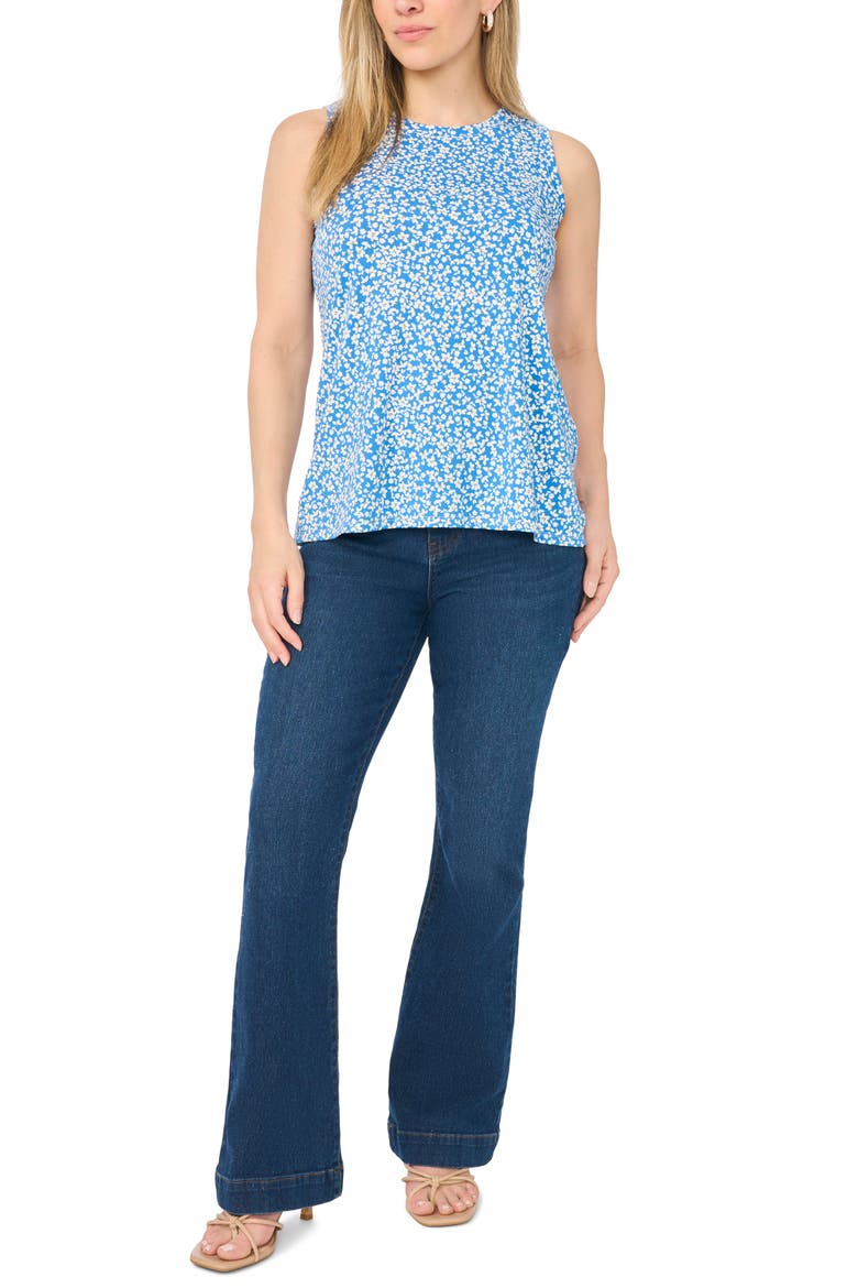 Floral Print Sleeveless Top, Alternate, color, SEA OF BELIZE