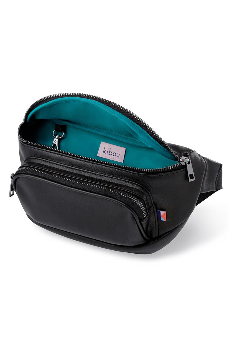 Faux Leather Diaper Belt Bag, Alternate, color, BLACK