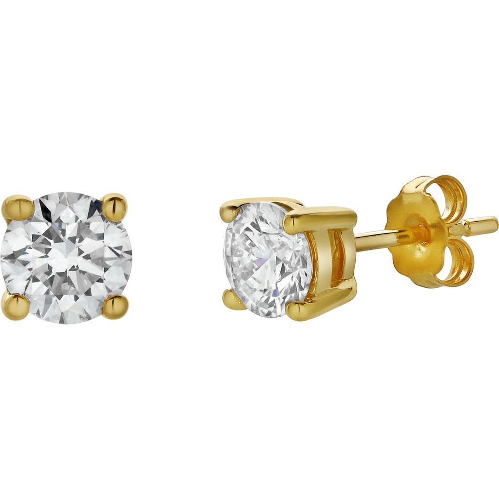 Luvmyjewelry Silla 14k Gold Lab Grown Round Solitaire Diamond Earrings In 14k Yellow Gold