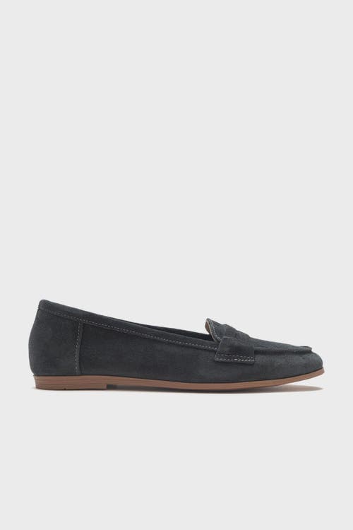 Forever & Always Shoes Dorothy Leather Loafer In Dusty Charcoal Suede Leather
