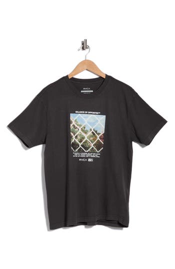 Rvca Thru View Cotton Graphic T-shirt In Black