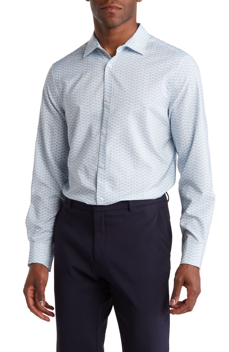 Perry Ellis Slim Fit Geo Print Dress Shirt, Main, color,