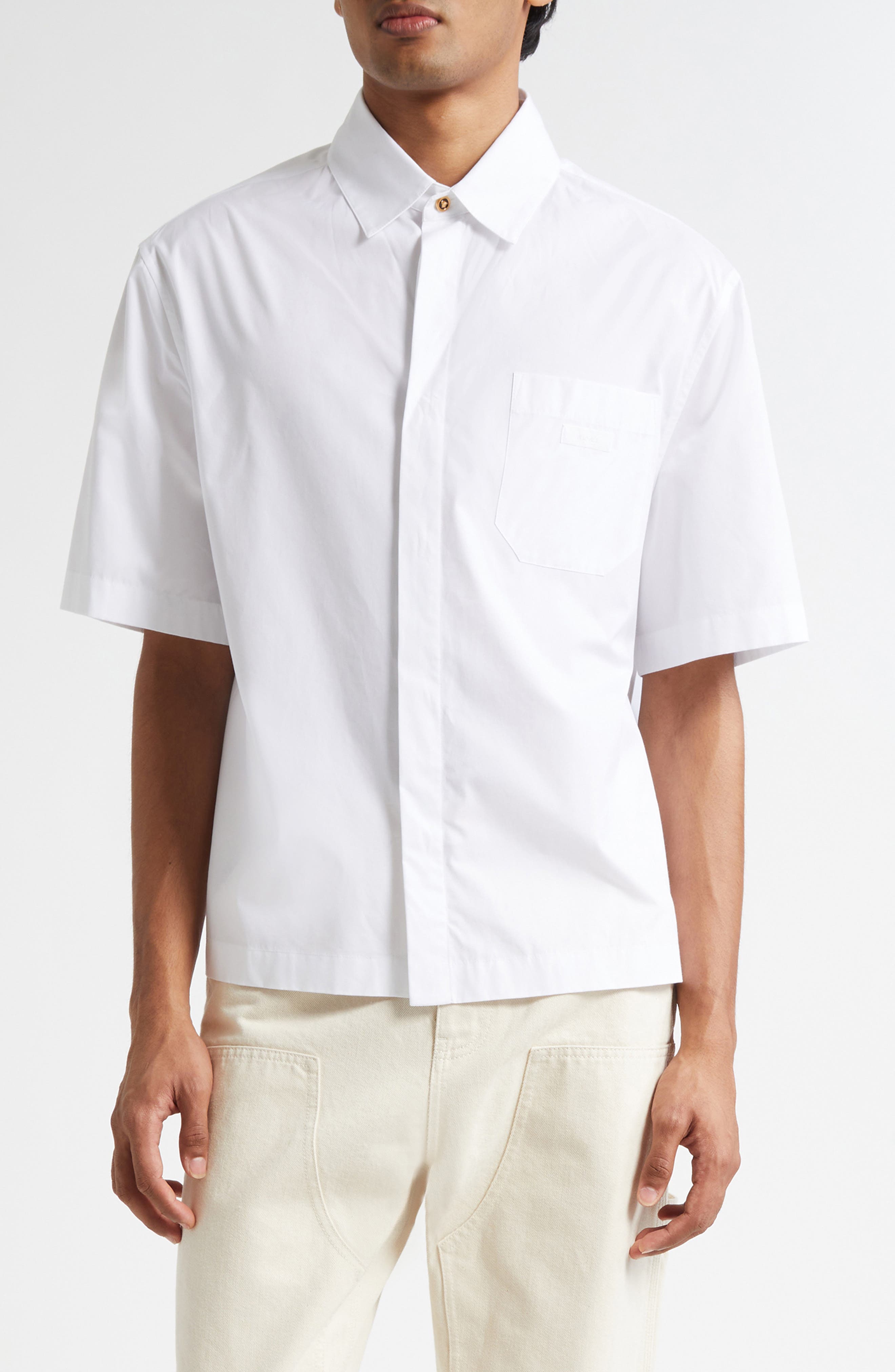 Cotton Poplin Button-Up Shirt