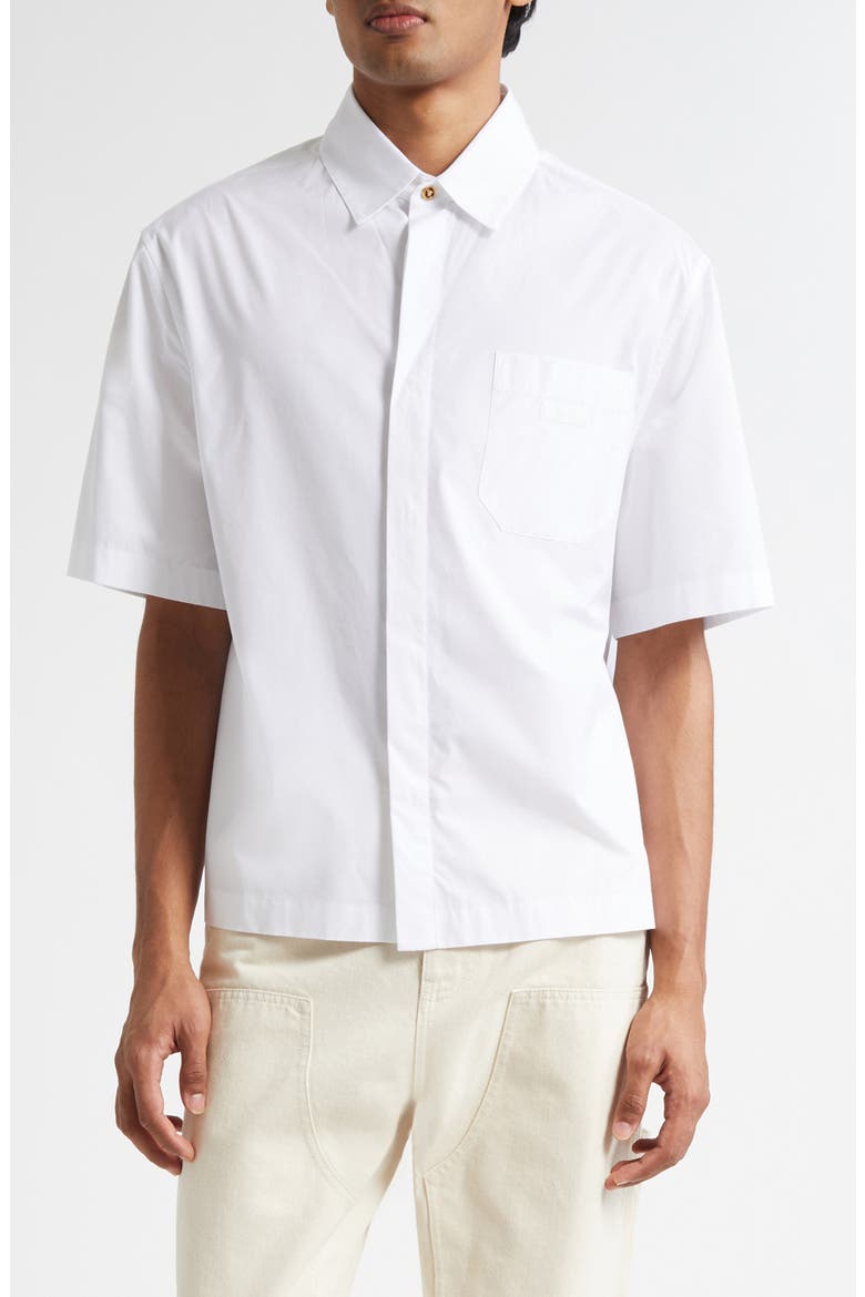 Cotton Poplin Button-Up Shirt, Main, color, OPTICAL WHITE