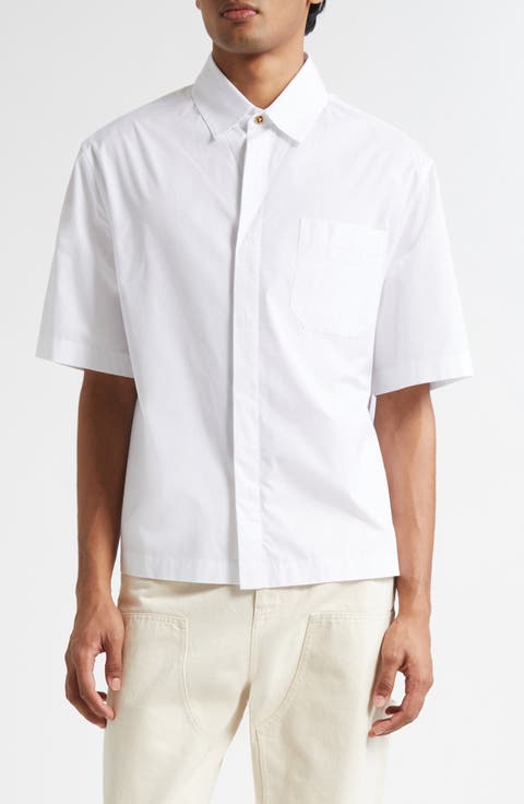 Cotton Poplin Button-Up Shirt