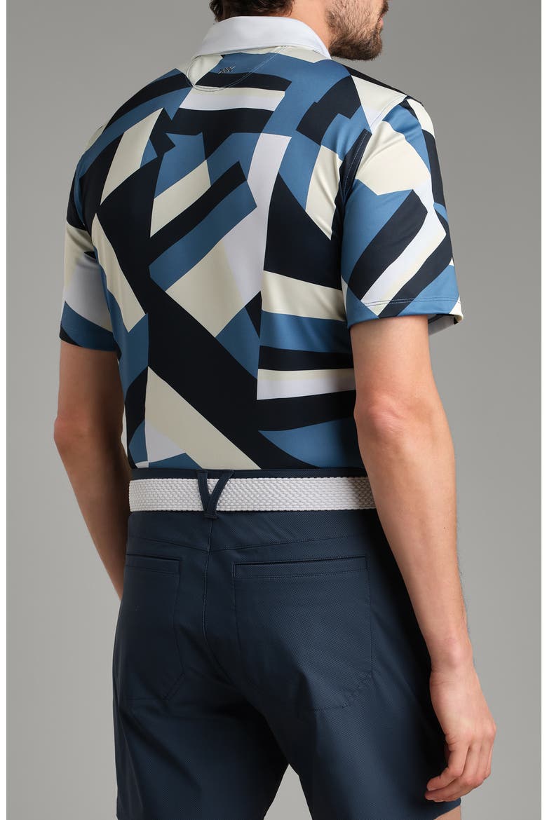 Performance Golf Polo, Alternate, color, YELLOW DWN/ BLUE STONE GEO