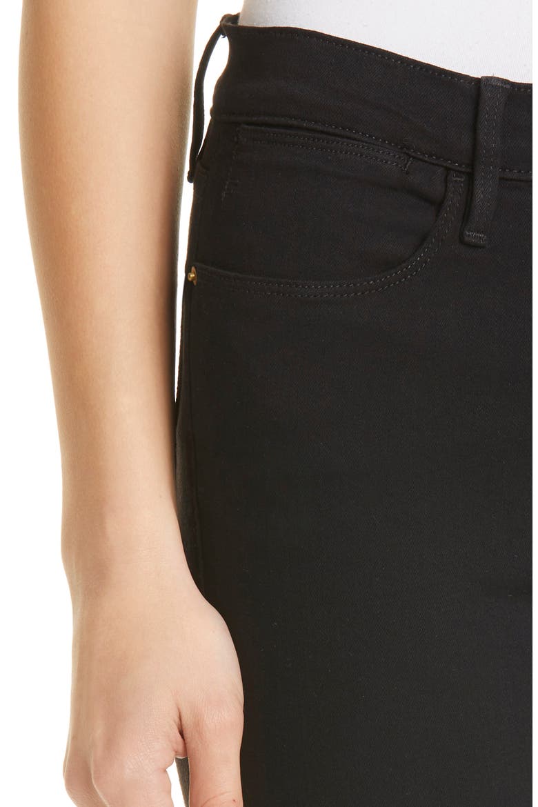 Le High Skinny Ripped Raw Hem Ankle Jeans, Alternate, color, FILM NOIR