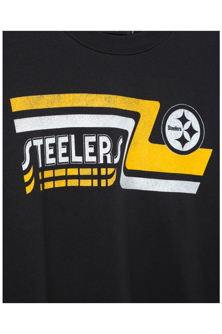 Pittsburgh Steelers Graphic Cropped Sweatshirt, Alternate, color, TRUE BLACK