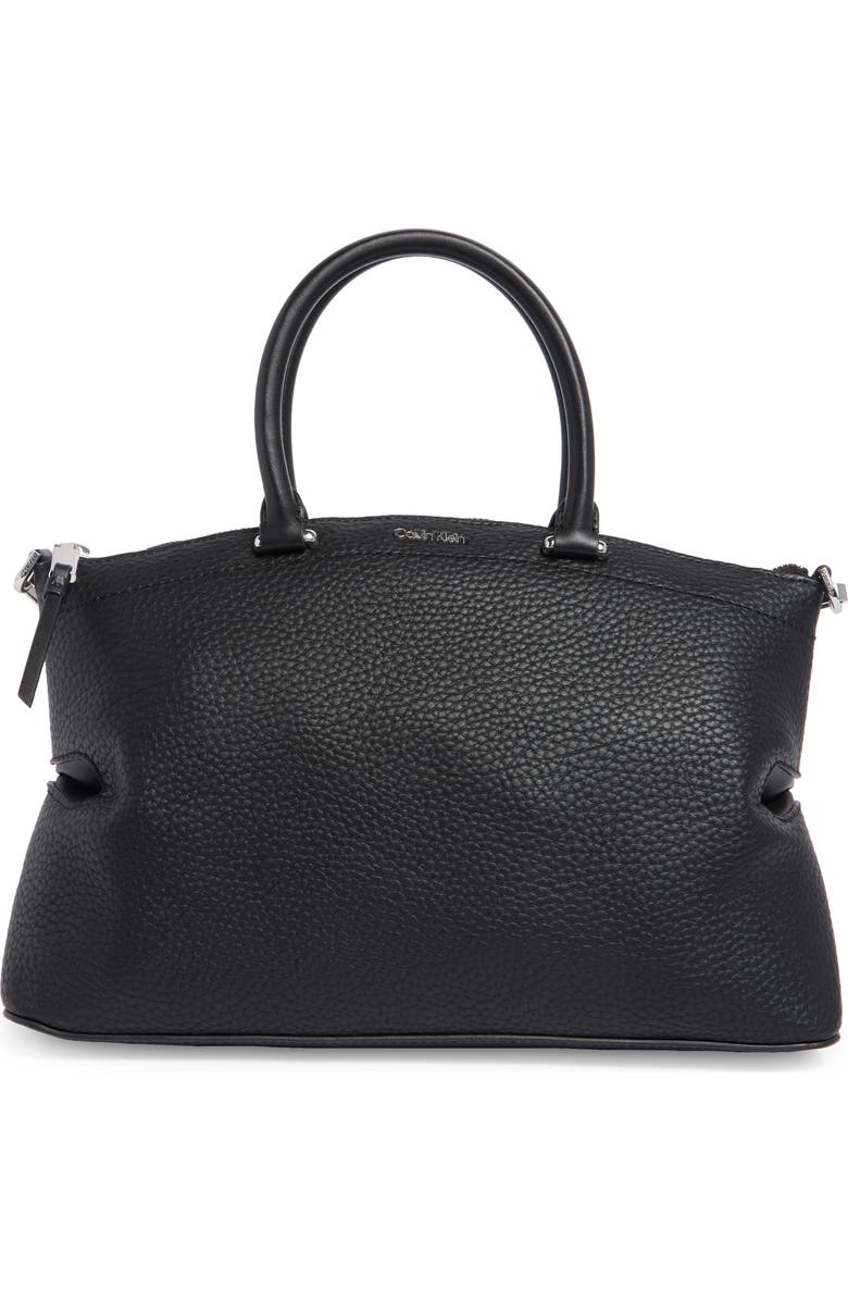 Calvin Klein Cypress Satchel Bag, Main, color, Black/ Silver