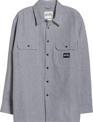 STAN RAY Utility Stripe Oversize Button-Up Shirt
