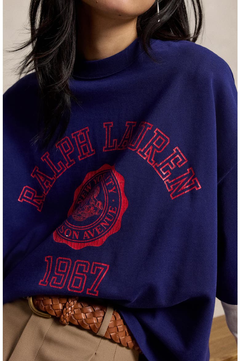 Oversize Cotton Graphic T-Shirt, Alternate, color, FALL ROYAL