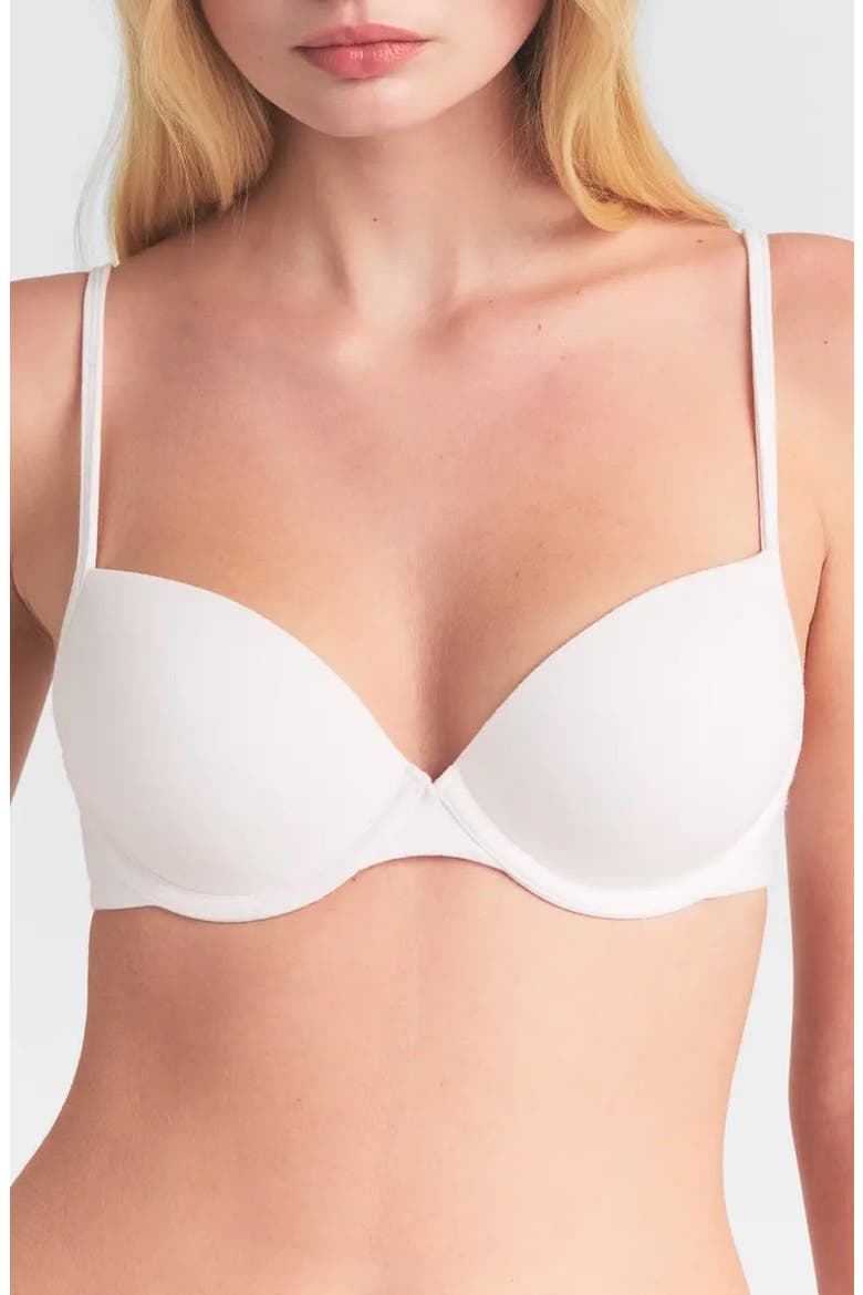 Everyday Stretch Cotton T-Shirt Bra, Main, color, SNOW