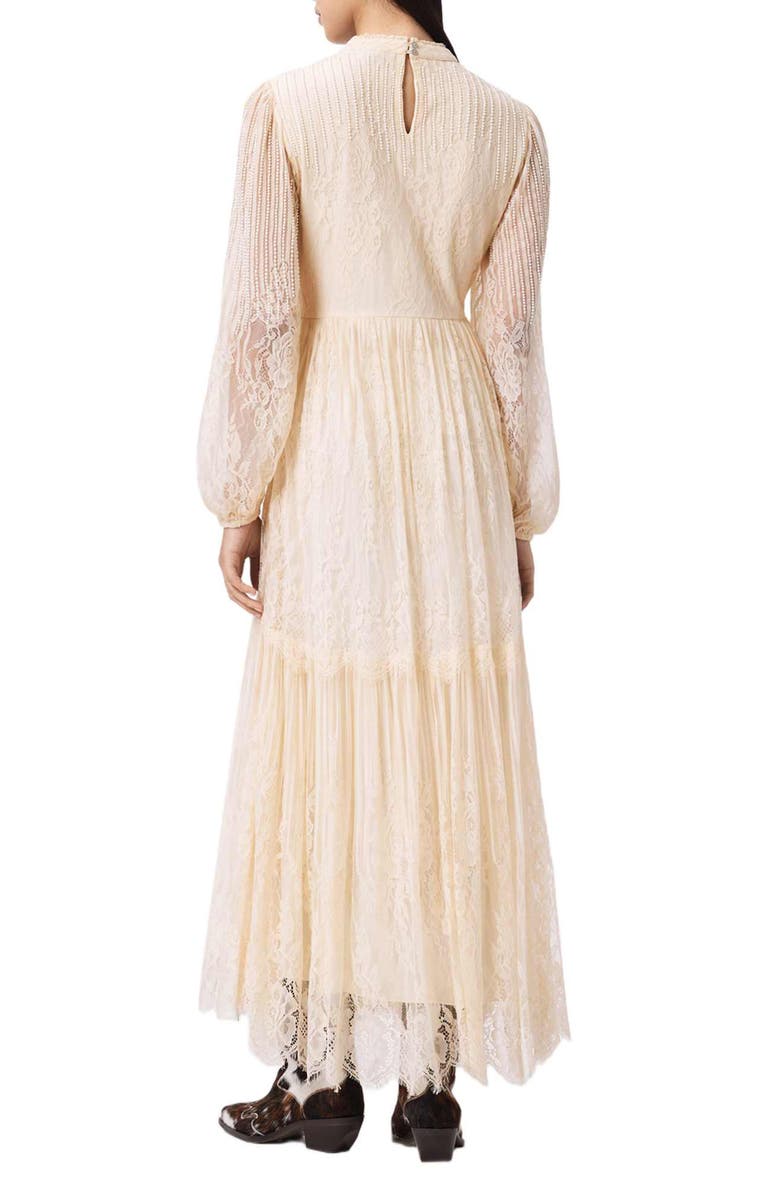 AllSaints Lillian Long Sleeve Lace Dress, Alternate, color, Antique White