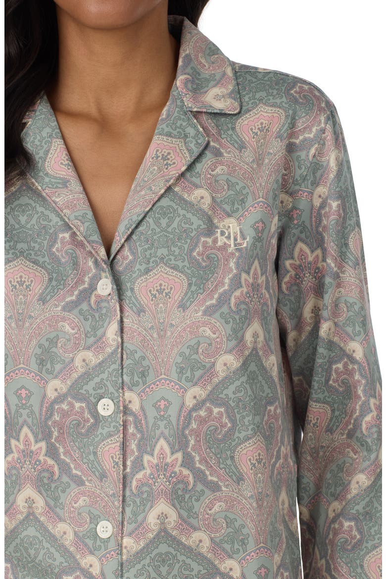 Printed Cotton & Viscose Pajamas, Alternate, color, MULTI PAISLEY