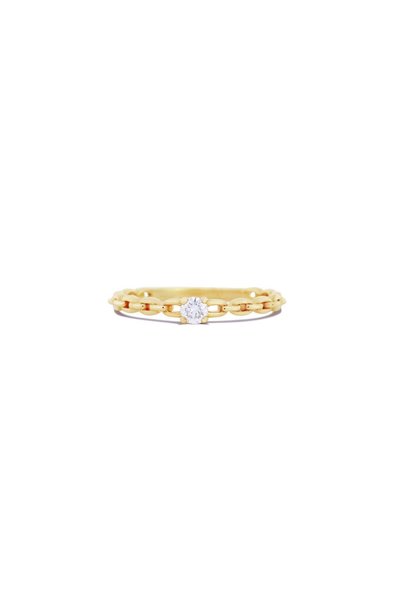 The Lovery Fine Jewelry Diamond Oval Link Ring, Main, color, Yellow Gold