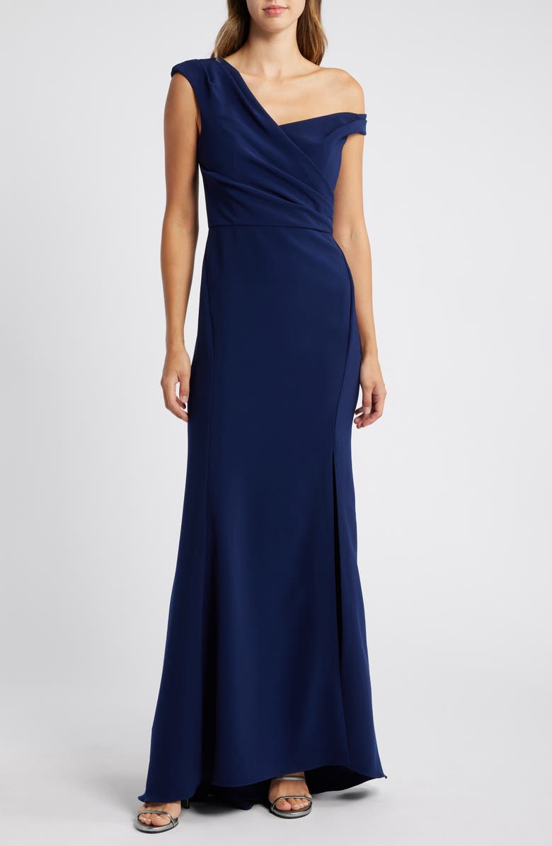 Amsale One-Shoulder Gown, Main, color,
