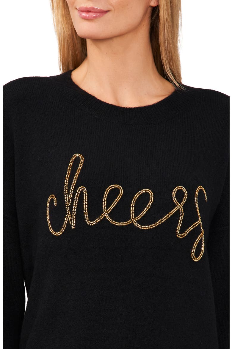 Cheers Beaded Sweater, Alternate, color, RICH BLACK
