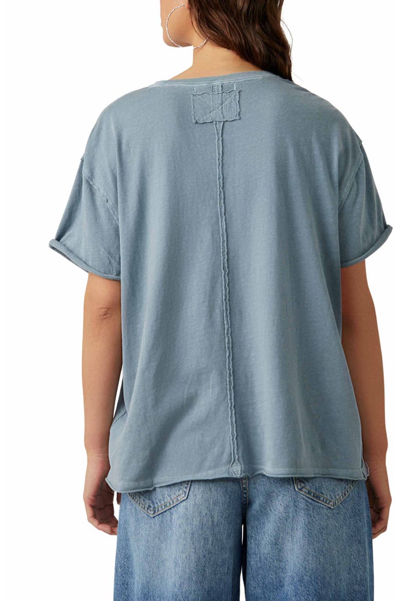 We The Free Nina Crewneck Cotton T-Shirt, Alternate, color, BLUE MIRAGE