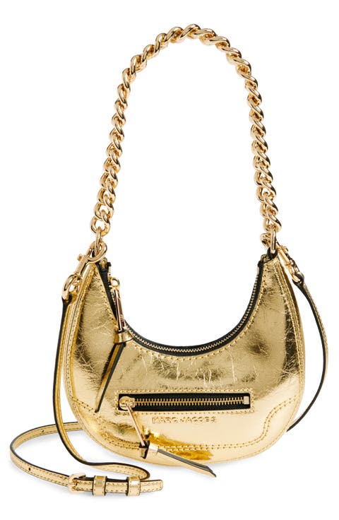 Mini Crescent Metallic Crossbody Bag