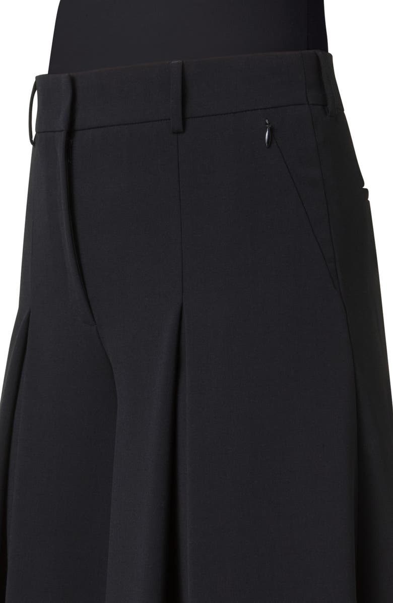 Akris Fiorello Pleated Wool Blend Palazzo Pants, Alternate, color, 