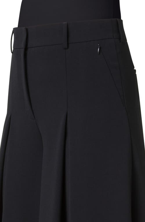 Akris Fiorello Pleated Wool Blend Palazzo Pants In Black