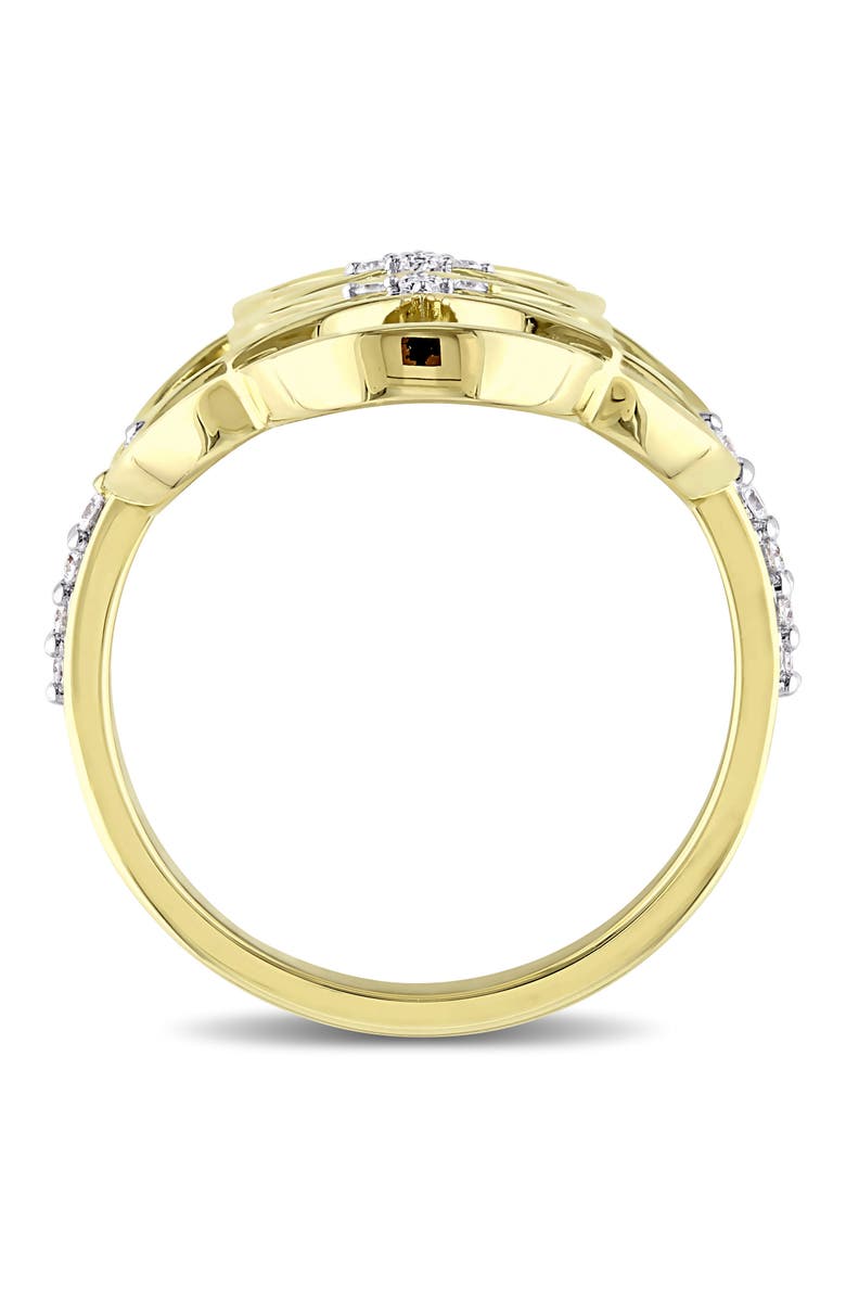 Julianna B. Diamond Circle Linked Floral Ring, Alternate, color, Yellow-Plated Sterling Silver