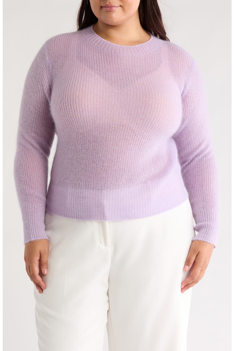 Featherweight Rib Crewneck Sweater, Main, color, VIOLETTA