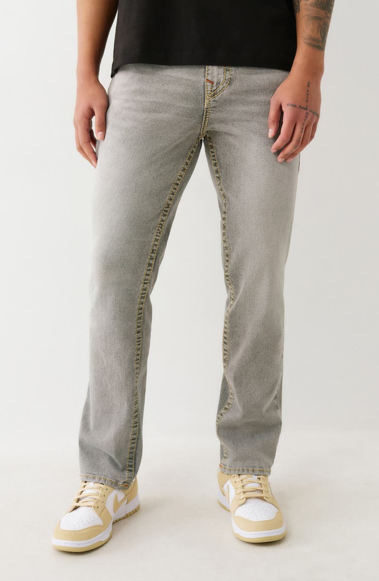 True Religion Geno Flap Pocket Slim Fit Jeans, Main, color, Grey Silvery