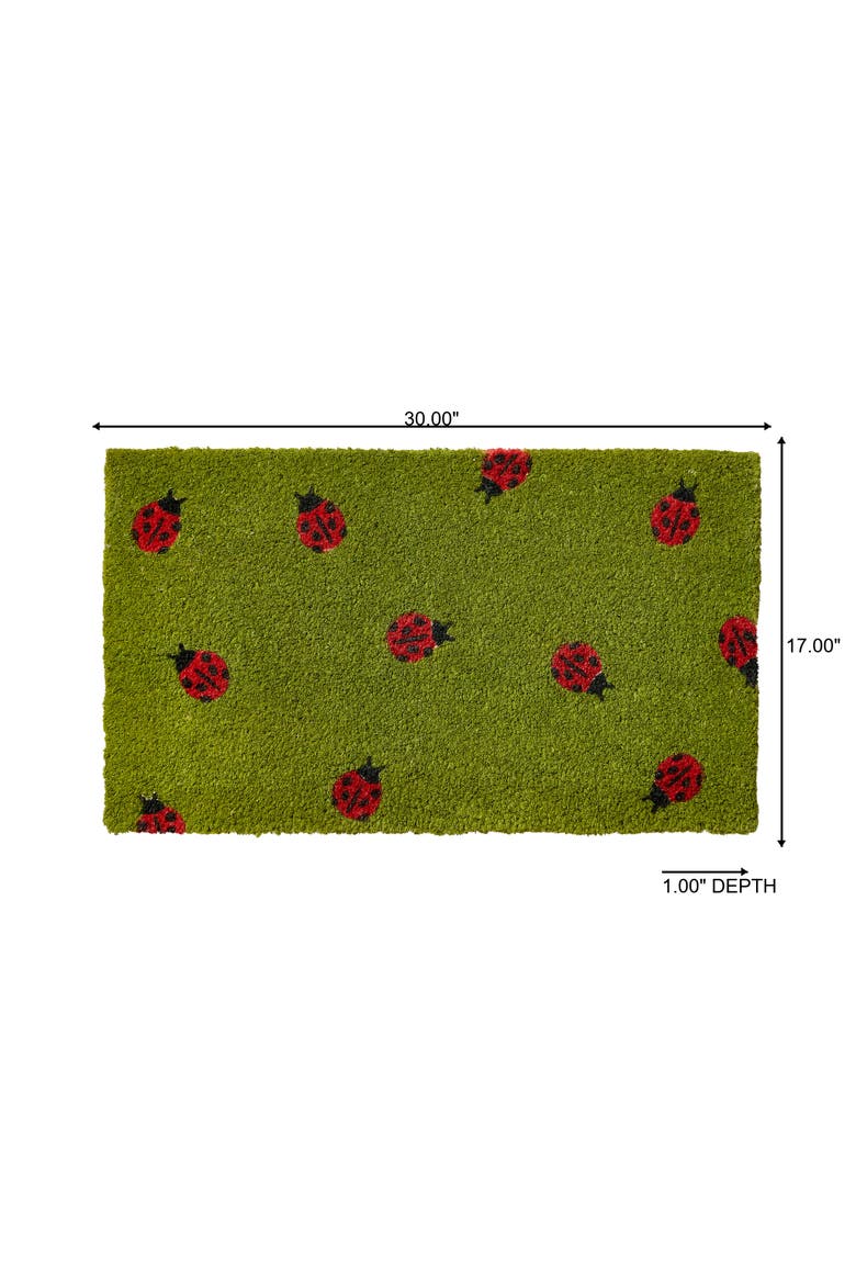 Ladybug Coir Mat Green Multi Coir Summer, Alternate, color, Green