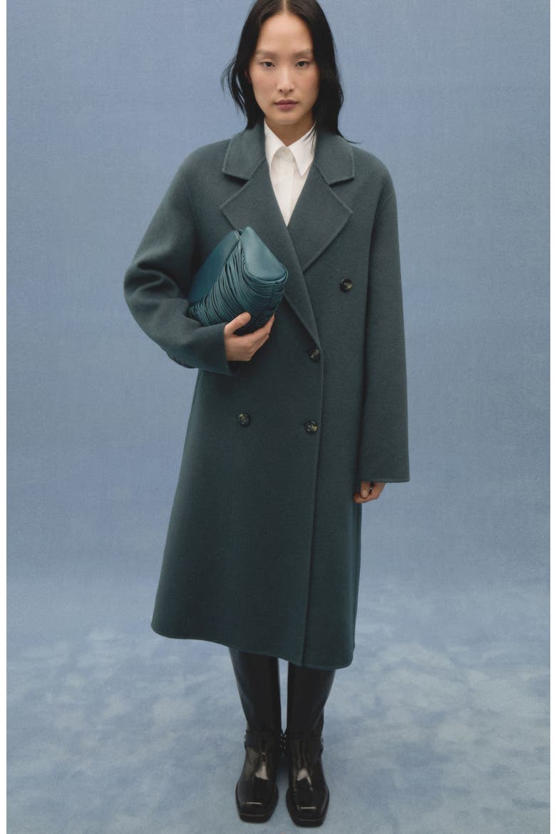 Handmade Oversize Wool Blend Coat, Alternate, color, PETROL BLUE