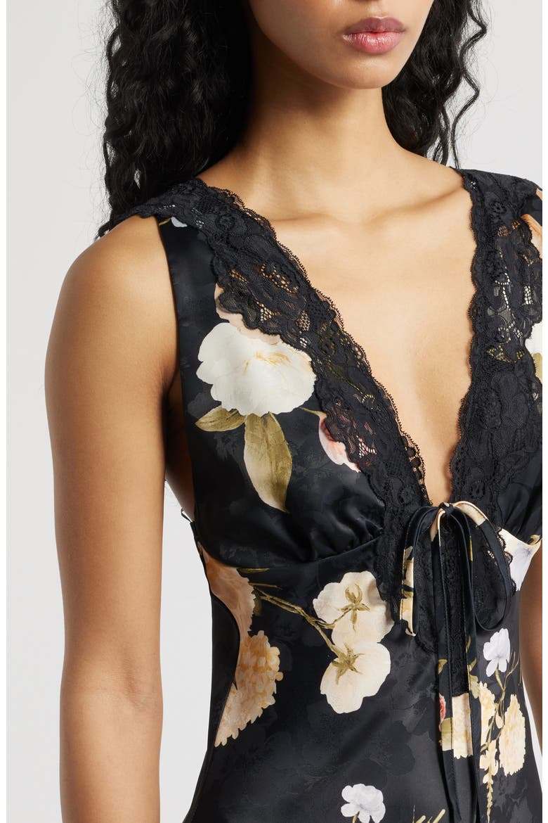 calla love floral jacquard satin slip dress Halter Dress Medium Calla Love Floral Jacquard Satin Lulus Terra Cotta NWT