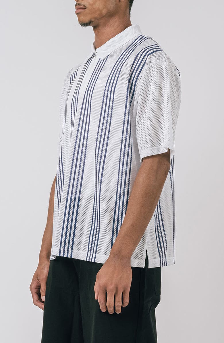 STUDENTS Howards Stripe Mesh Zip Polo, Alternate, color, 