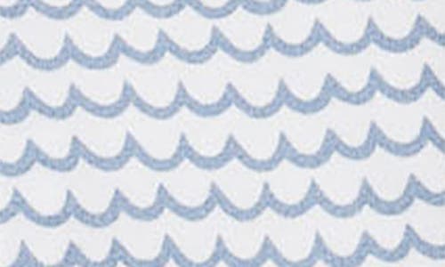 Petite Plume La Mer Wave Stripe Stretch Pima Cotton Blend Convertible One-piece Pajamas In Blue