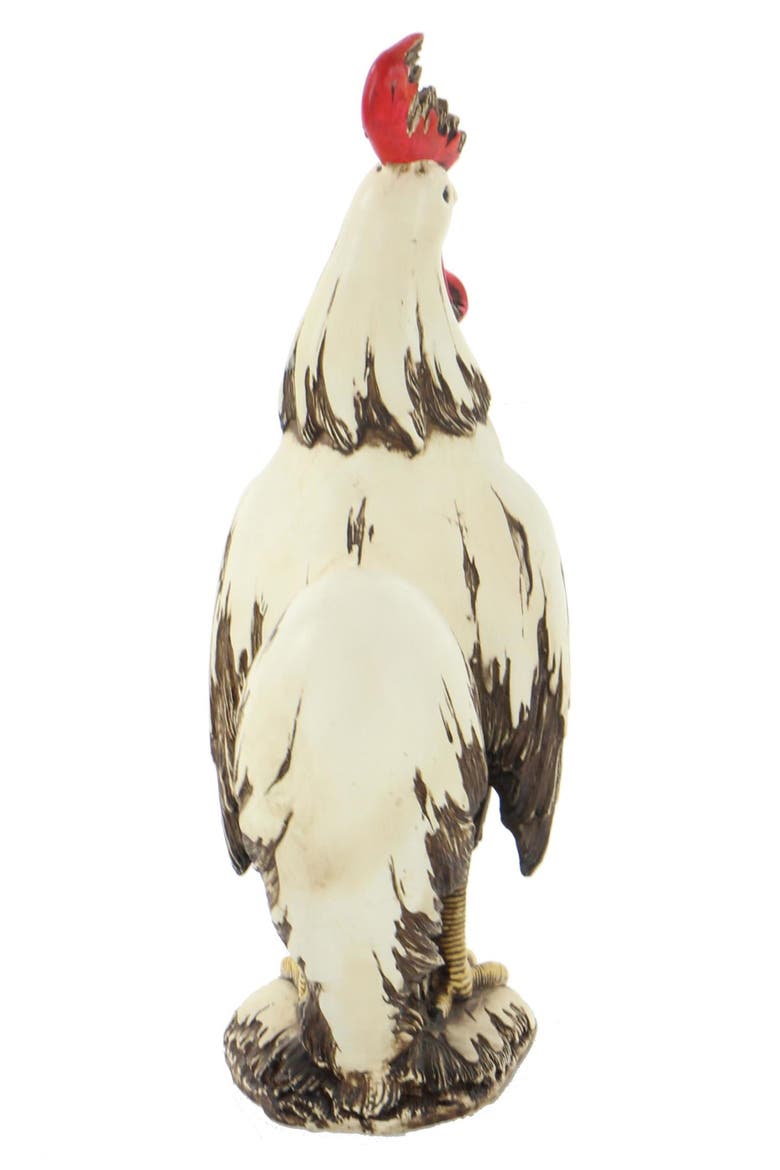 Farmhouse Polystone Rooster Statue, Alternate, color, WHITE