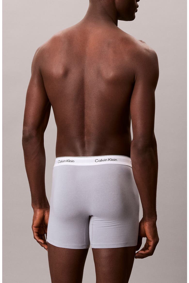 Icon 3-Pack Stretch Cotton Boxer Briefs, Alternate, color, MISTY GREY/ DIAMOND SHORELINE