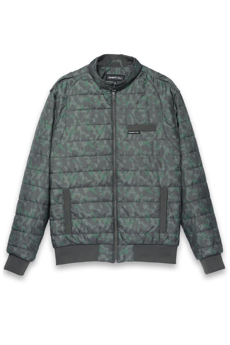 SoHo Quilted Jacket, Alternate, color, Olive camo