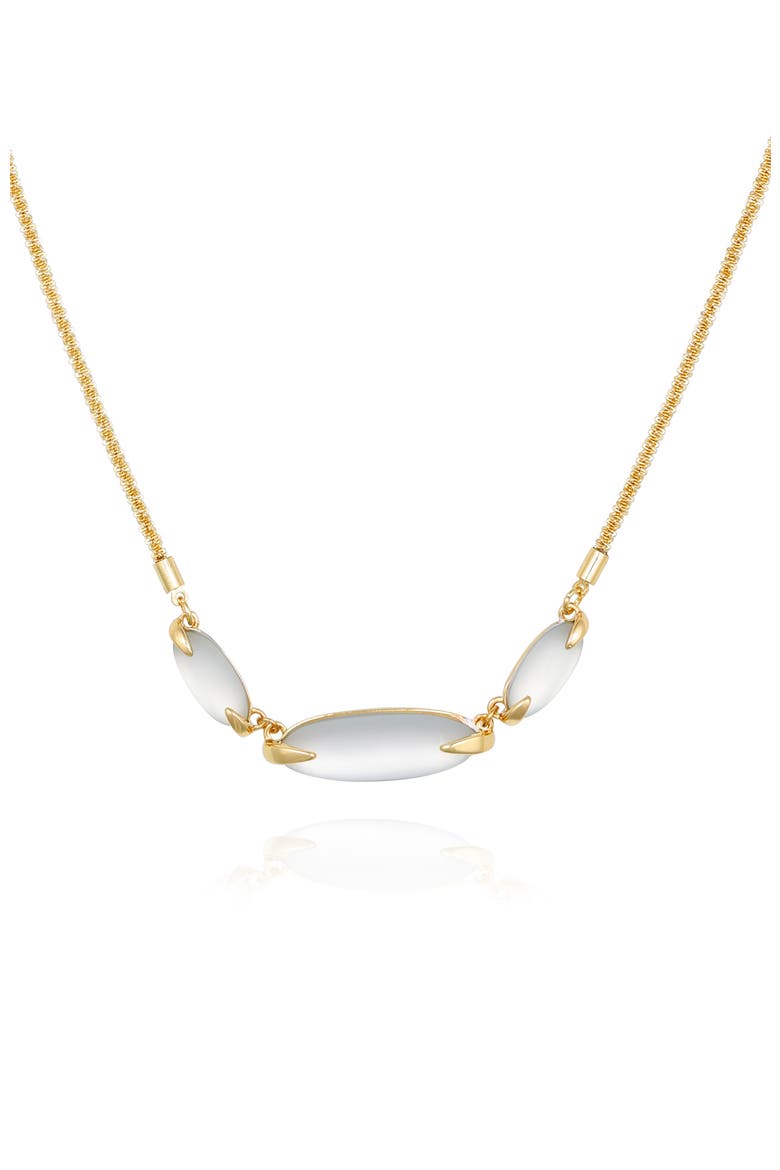 Crystal Sculpted Bar Gold- Necklace, Alternate, color, 14K Gold Plated