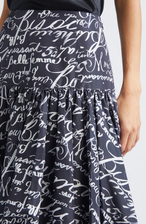 Cinq À Sept Love Journal Ellah Bubble Hem Midi Skirt In Gray