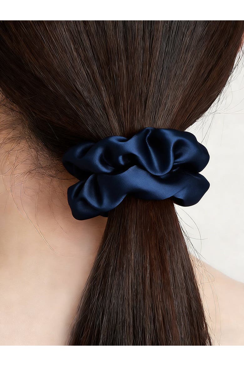 Pure Silk 3-Pack Large Scrunchies, Alternate, color, DarkBlue