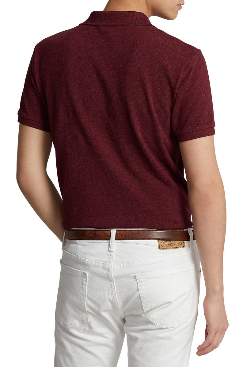 Polo Ralph Lauren Solid Cotton Polo Shirt, Alternate, color, Spring Wine Heather