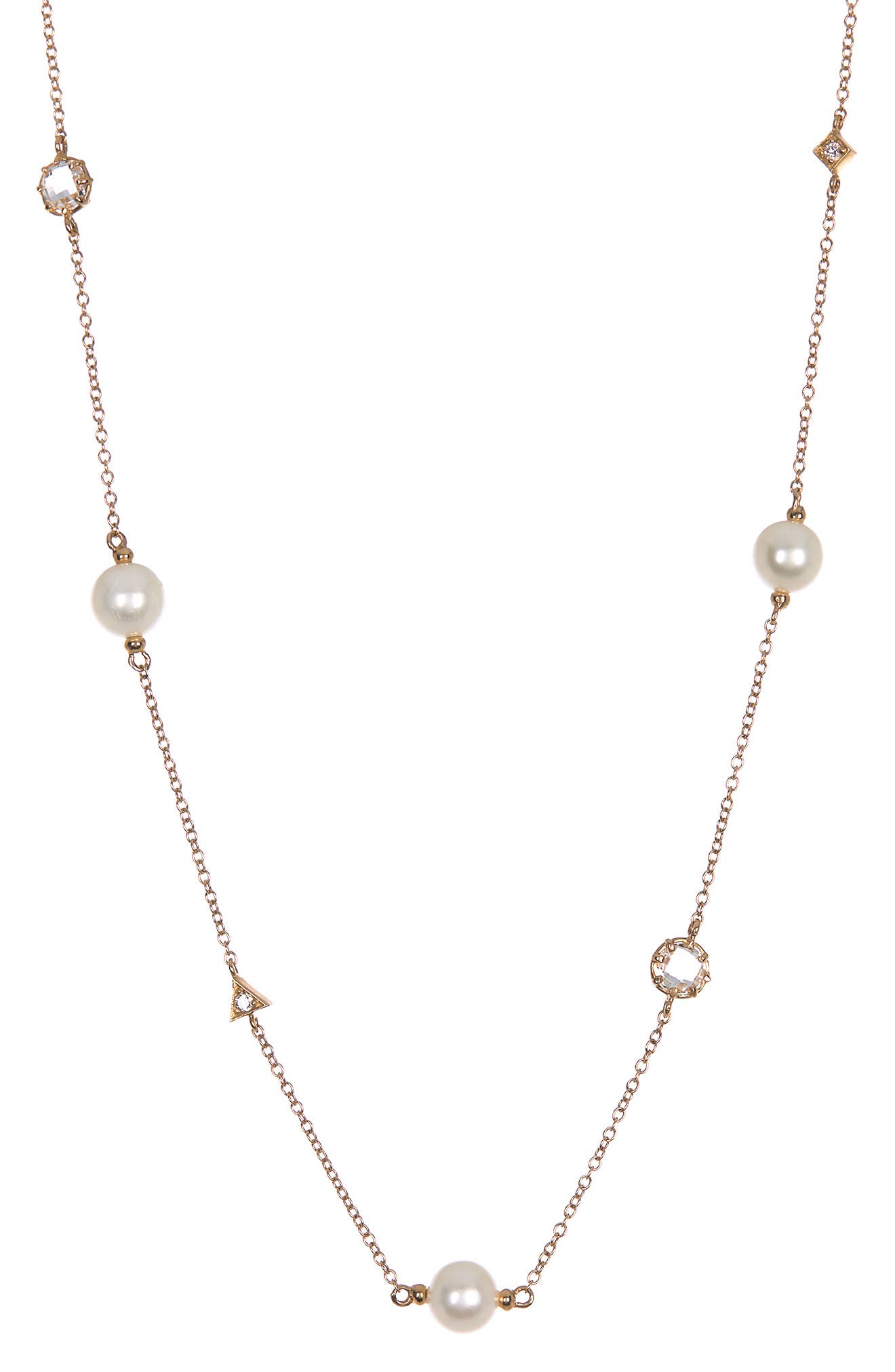 Anzie 14K Gold Cleo 7-8mm Cultured Pearl & Stone Necklace