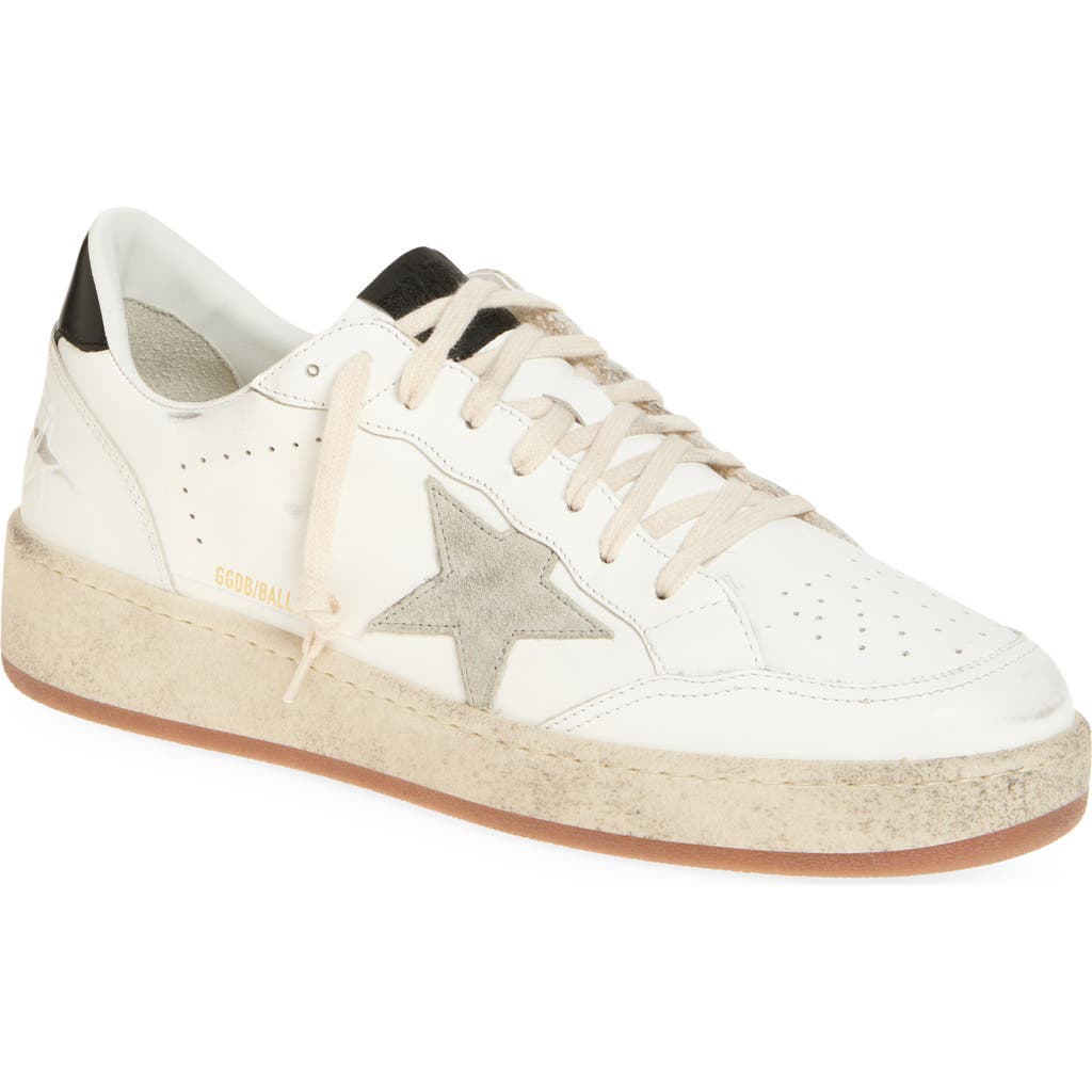 Golden Goose Ballstar 2 Leather Upper And Spur Suede Star Shiny Leather Heel Shoes In Neutral