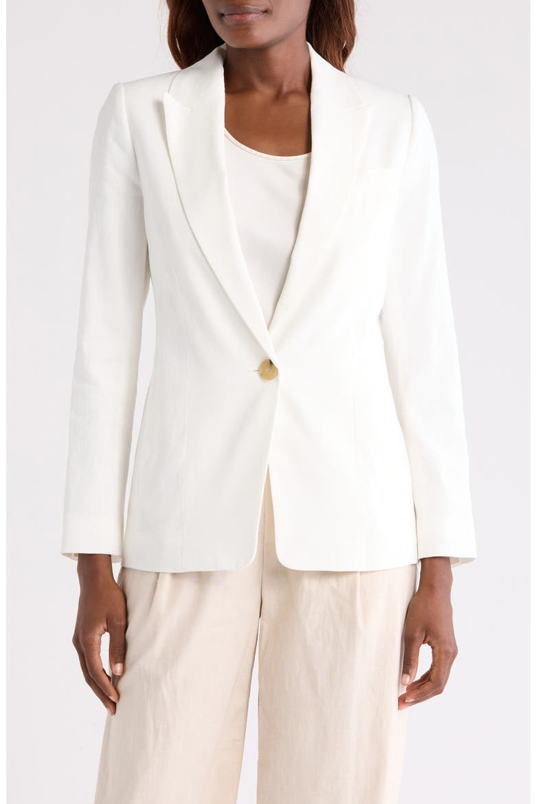 Linen Blend Blazer, Main, color, OFF WHITE