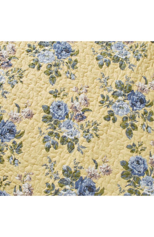 Laura Ashley Yellow Floral Twin Quilt & Sham Set In Pale Yellow