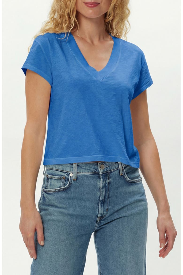 Harlan Cotton V-Neck T-Shirt, Main, color, BLUE RIBBON