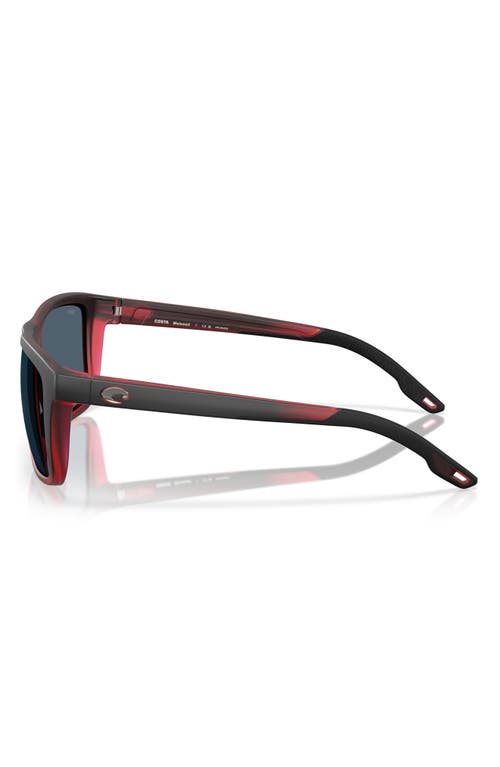 Costa Del Mar Mainsail 55mm Polarized Rectangular Sunglasses In Red Sky/gray 580p