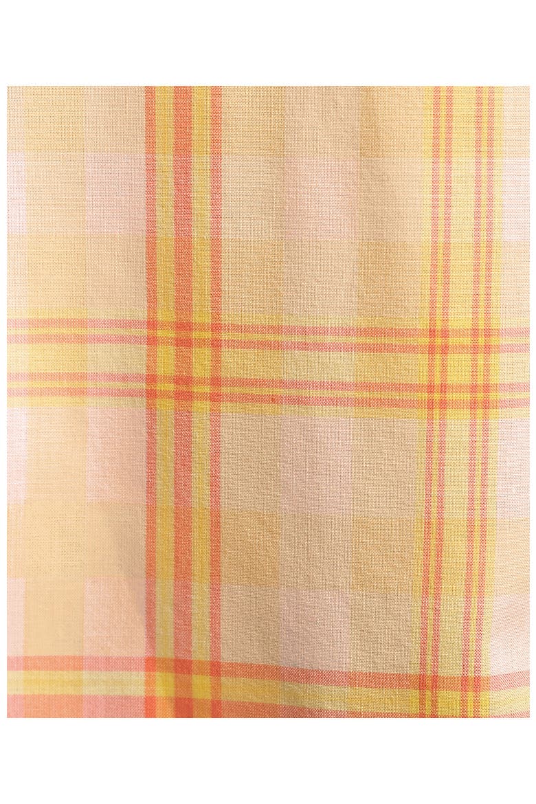 Traditional Fit Short Sleeve Madras Shirt, Alternate, color, Subtle Apricot/Yellow Plaid