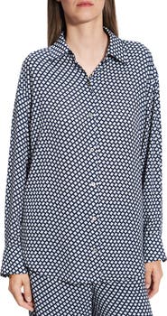 Theory Geo Print Relaxed Button-Up Shirt